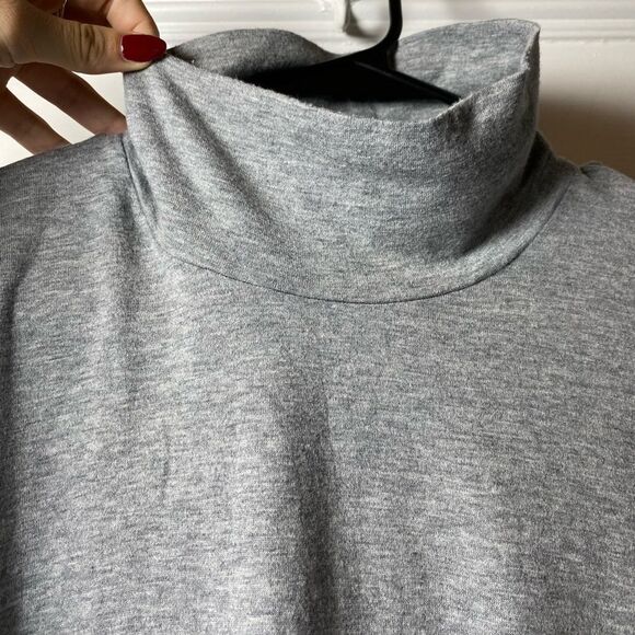 THEORY Men’s Air Cashmere Funnel Neck Long Sleeve Tee Gray Melange Sz XL - Picture 5 of 11